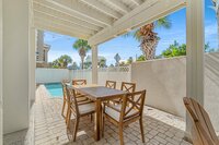 Small chimenea provide the perfect amount of warmth in the corner of the pati while the propane grill is perfect for post beach cookouts.
| Emerald Palm by Boutiq Luxury Vacation Rentals | Miramar Beach, Florida