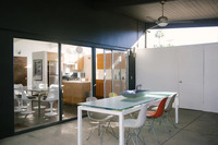 This patio has direct access to the carport, equipped with a 220 volt outlet to charge your electric vehicle.
| The Electric Lady by Boutiq Luxury Vacation Rentals | Palm Springs, California