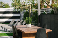 Enjoy your morning coffee in our Acapulco chairs in your own private corner of the yard.
| The Electric Lady by Boutiq Luxury Vacation Rentals | Palm Springs, California