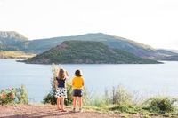 Children overlooking   Lac du Salagou Large